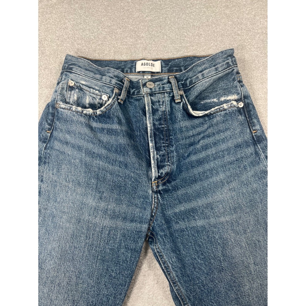 Agolde Women's Straight Leg Jeans in Medium Blue Wash - Picture 6 of 11